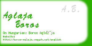 aglaja boros business card
